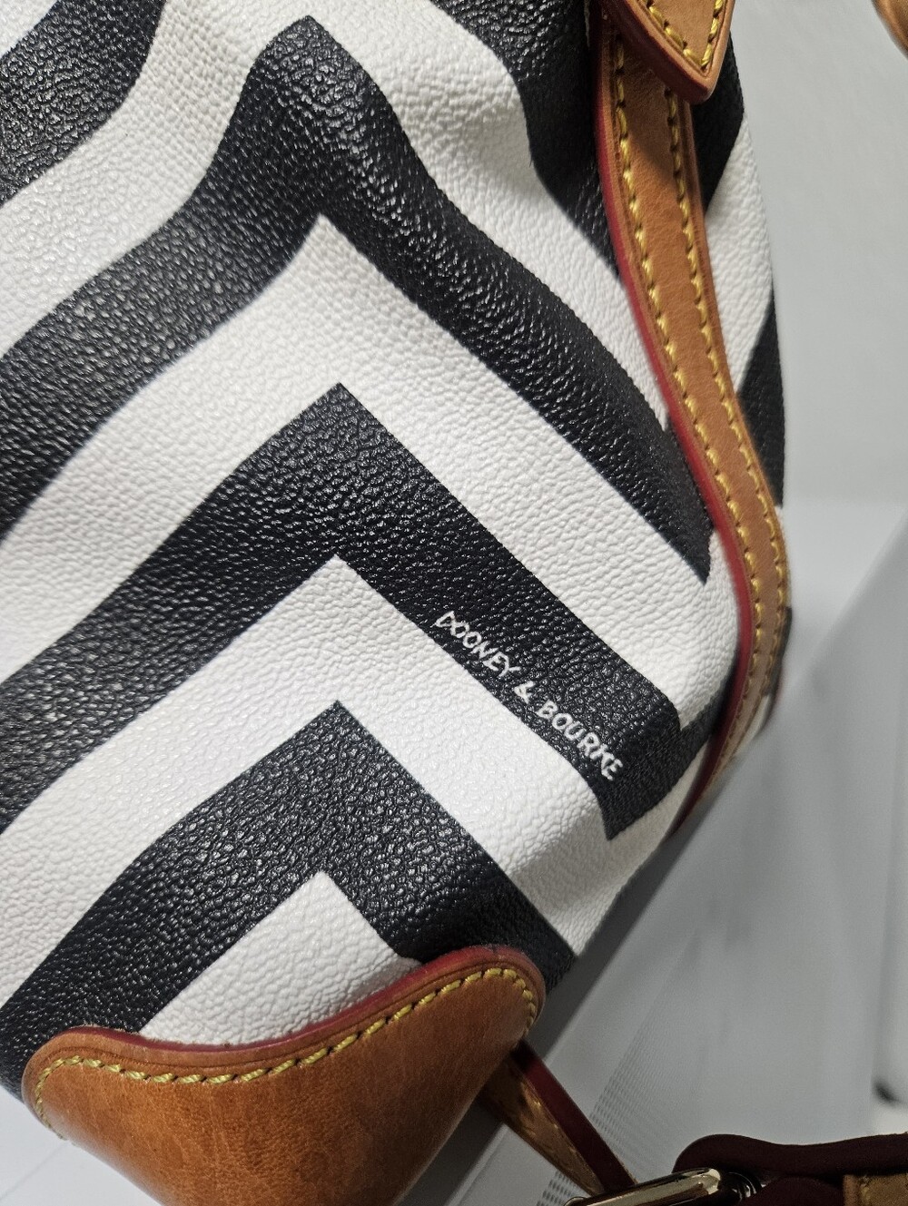 Dooney & Bourke Women's Chevron Geena Satchel Bag - Picture 10 of 14